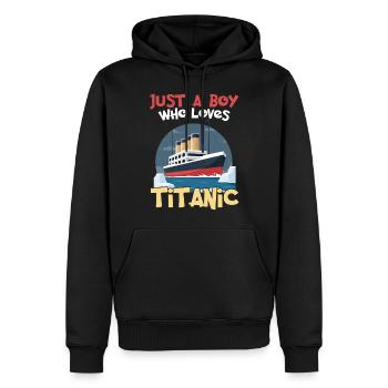 Titanic Ship Boys who just love the RMS Titanic - Men’s Premium Organic Hoodie - black - Front - Nico (187cm)