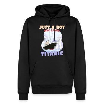 Titanic Ship Boys, die die RMS Titanic einfach lieben - Männer Premium Bio Hoodie - Schwarz - Vorne - Nico (187cm)