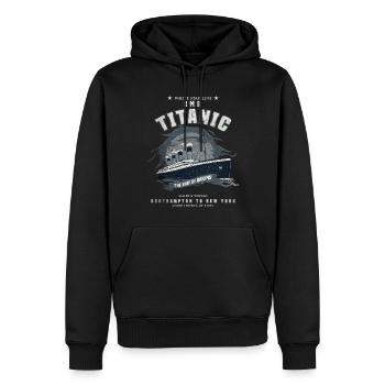 Vintage Titanic amant Noël cadeaux d’anniversaire - Sweat à capuche Premium bio Homme - noir - Devant - Nico (187cm)