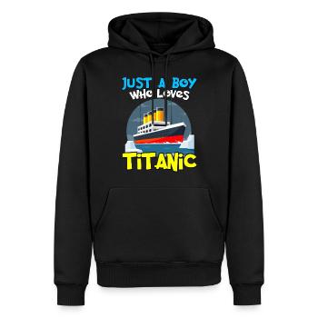 RMS Titanic Sunset Cruise Ship Retro Sunset Boys - Men’s Premium Organic Hoodie - black - Front - Nico (187cm)