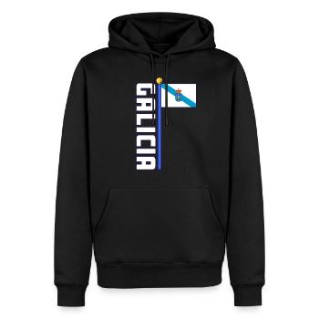 Galice, Drapeau de Galice, bandeira do orgullo galego - Sweat à capuche Premium bio Homme - noir - Devant - Nico (187cm)