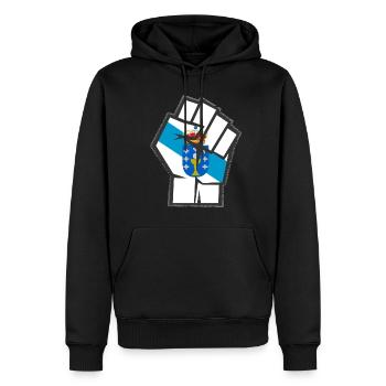 Galice, drapeau galicien, bandeira do orgullo - Sweat à capuche Premium bio Homme - noir - Devant - Nico (187cm)