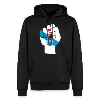 Galice, drapeau galicien, bandeira do orgullo - Sweat à capuche Premium bio Homme - noir - Devant - Nico (187cm)