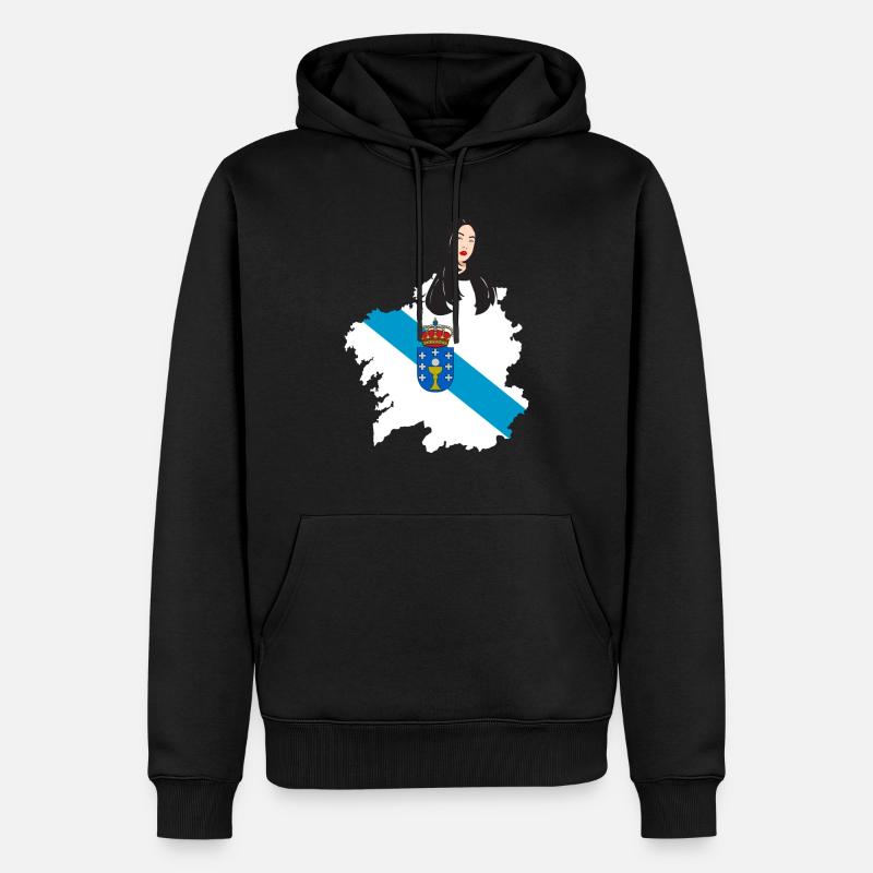 Galice, drapeau galicien, bandeira do orgullo - Sweat à capuche Premium bio Homme - noir