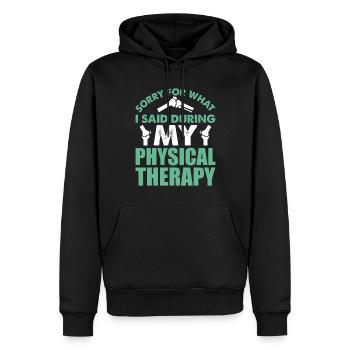 Physiotherapeut Massage Physio Krankengymnastik - Männer Premium Bio Hoodie - Schwarz - Vorne - Nico (187cm)