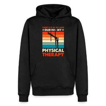 Physiotherapy physiotherapy physio - Men’s Premium Organic Hoodie - black - Front - Nico (187cm)