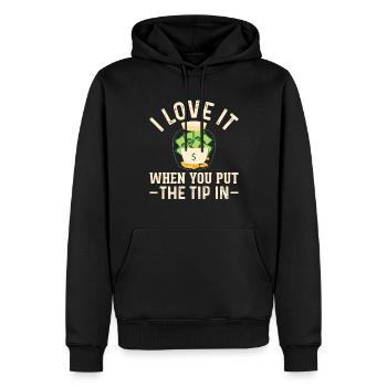 Gratuities Gratuities Tip Tip Waiter Service - Men’s Premium Organic Hoodie - black - Front - Nico (187cm)