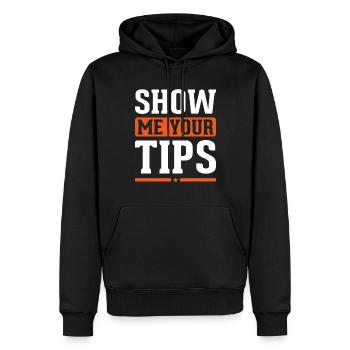 Waiter Gratuities Tip Waitress Coffee Checkout - Men’s Premium Organic Hoodie - black - Front - Nico (187cm)