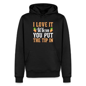 Trinkgeld Kellnerin - Männer Premium Bio Hoodie - Schwarz - Vorne - Nico (187cm)