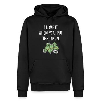 Gratuities Tip Waiter Service Coffee Checkout - Men’s Premium Organic Hoodie - black - Front - Nico (187cm)