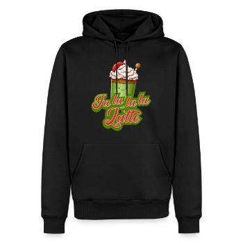 Weihnachten Kaffee ugly jumper Coffee Latte xmas - Männer Premium Bio Hoodie - Schwarz - Vorne - Nico (187cm)