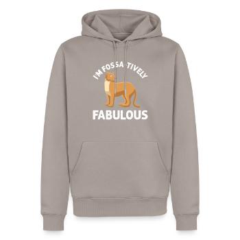 Fossa Predator Madagascar - Sweat à capuche Premium bio Homme - taupe - Devant - Nico (187cm)