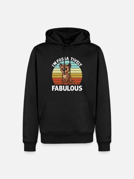 Fabuleux fossa prédateur Madagascar - Sweat à capuche Premium bio Homme - noir