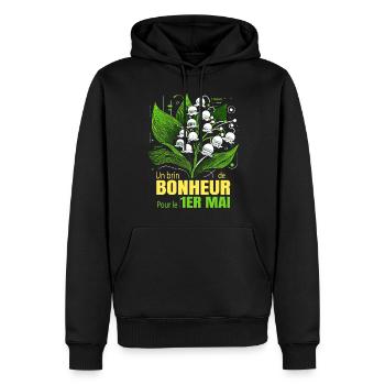 Maiglöckchenfest ist ein bisschen Glück für den 1. Mai - Männer Premium Bio Hoodie - Schwarz - Vorne - Nico (187cm)