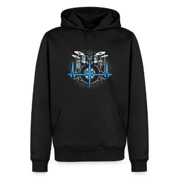 Cadeau Pour Batteur Battement De Coeur Batterie - Sweat à capuche Premium bio Homme - noir - Devant - Nico (187cm)