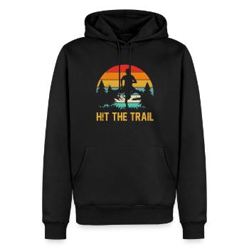 Bergläufer Joggen in den Bergen - Männer Premium Bio Hoodie - Schwarz - Vorne - Nico (187cm)