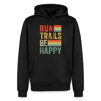 Mountain runner jogging in the mountains - Men’s Premium Organic Hoodie - black - Front - Nico (187cm)