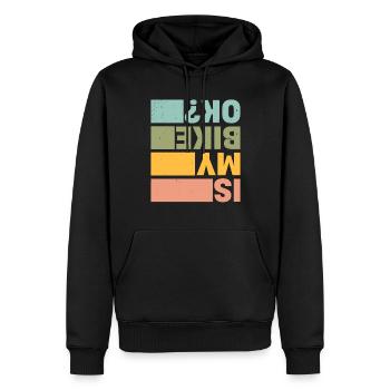 Motard Motard Chute Ma moto va-t-elle bien ? - Sweat à capuche Premium bio Homme - noir - Devant - Nico (187cm)