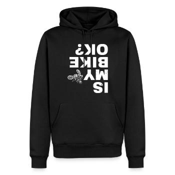 Motard Motard Chute Ma moto va-t-elle bien ? - Sweat à capuche Premium bio Homme - noir - Devant - Nico (187cm)