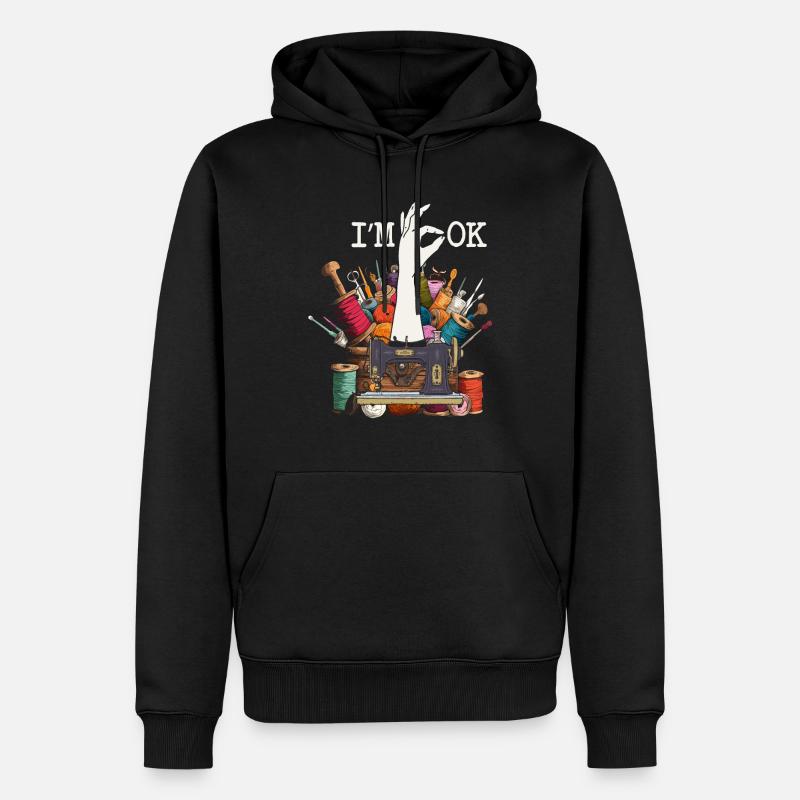 Couture, couture, couture, courtepointe - Sweat à capuche Premium bio Homme - noir