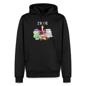 Couture, couture, couture, courtepointe - Sweat à capuche Premium bio Homme - noir - Devant - Nico (187cm)