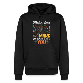 Dot Day Make Your Sign Art Teacher - Men’s Premium Organic Hoodie - black - Front - Nico (187cm)