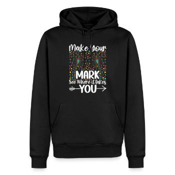 Dot Day Make Your Sign Art Teacher - Men’s Premium Organic Hoodie - black - Front - Nico (187cm)