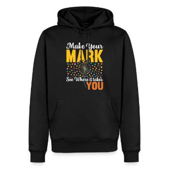 Dot Day Make Your Sign Art Teacher - Men’s Premium Organic Hoodie - black - Front - Nico (187cm)
