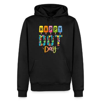 International Colorful Dots Day - Men’s Premium Organic Hoodie - black - Front - Nico (187cm)