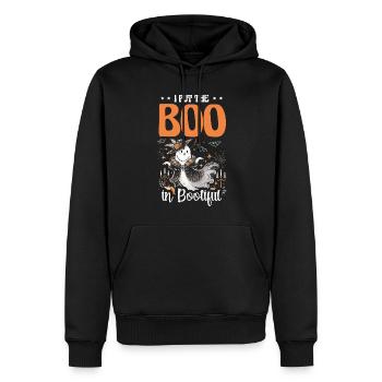 J’ai le boo dans Bootiful, jeux de mots d’Halloween - Sweat à capuche Premium bio Homme - noir - Devant - Nico (187cm)