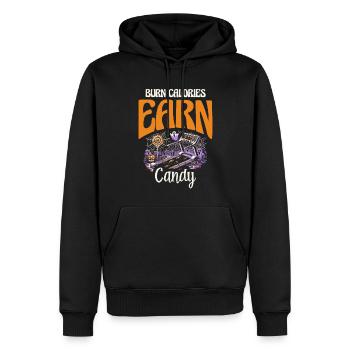 Burn Calories Candy Earn Halloween - Men’s Premium Organic Hoodie - black - Front - Nico (187cm)