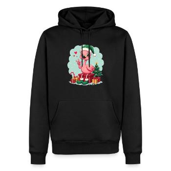 Flamingo Elfe - Männer Premium Bio Hoodie - Schwarz - Vorne - Nico (187cm)