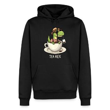 Tea Rex Tyrannosaurus Rex - Männer Premium Bio Hoodie - Schwarz - Vorne - Nico (187cm)