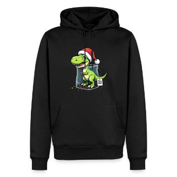 Tea Rex Dinosaurier Weihnachten Tee - Männer Premium Bio Hoodie - Schwarz - Vorne - Nico (187cm)