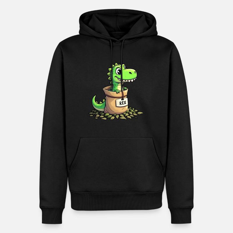 Tea Rex Dinosaurier - Männer Premium Bio Hoodie - Schwarz