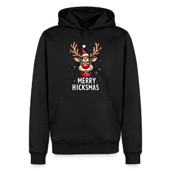 Renne de Noël Rudolph - Sweat à capuche Premium bio Homme - noir - Devant - Nico (187cm)