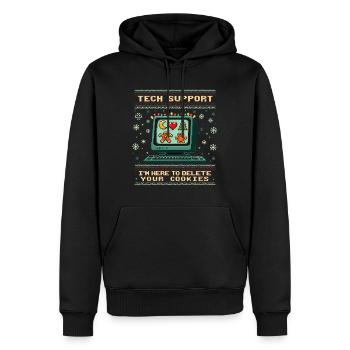 I'm Here To Delete Your Cookies – Holiday Fun - Männer Premium Bio Hoodie - Schwarz - Vorne - Nico (187cm)