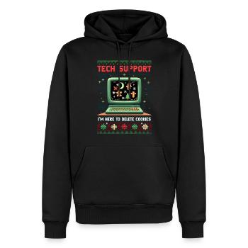 Delete Your Cookies – Funny Christmas Shirt - Männer Premium Bio Hoodie - Schwarz - Vorne - Nico (187cm)