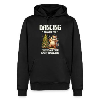 Jeden Feiertag um den Weihnachtsbaum tanzen - Männer Premium Bio Hoodie - Schwarz - Vorne - Nico (187cm)