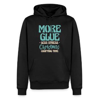 Plus de colle, moins de stress Temps de bricolage de Noël - Sweat à capuche Premium bio Homme - noir - Devant - Nico (187cm)