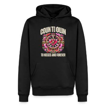 Countdown to Kisses and Forever, New Year's romance - Men’s Premium Organic Hoodie - black - Front - Nico (187cm)