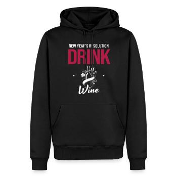 Neujahrsvorsatz: Mehr Wein trinken, Weinziele - Männer Premium Bio Hoodie - Schwarz - Vorne - Nico (187cm)