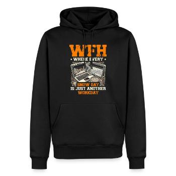 WFH where every snow day is just another working day - Men’s Premium Organic Hoodie - black - Front - Nico (187cm)