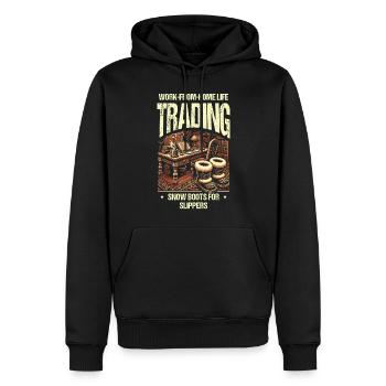 Work From Home Life Swap Snow Boots Slipper - Men’s Premium Organic Hoodie - black - Front - Nico (187cm)