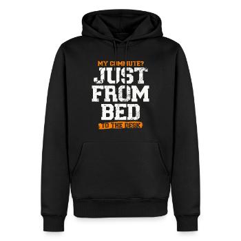 My way from bed to desk remote work fun - Men’s Premium Organic Hoodie - black - Front - Nico (187cm)