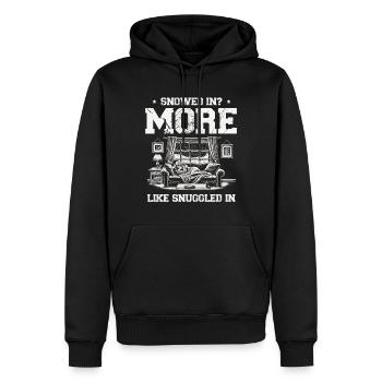 Enneigé, blotti, confort hivernal - Sweat à capuche Premium bio Homme - noir - Devant - Nico (187cm)