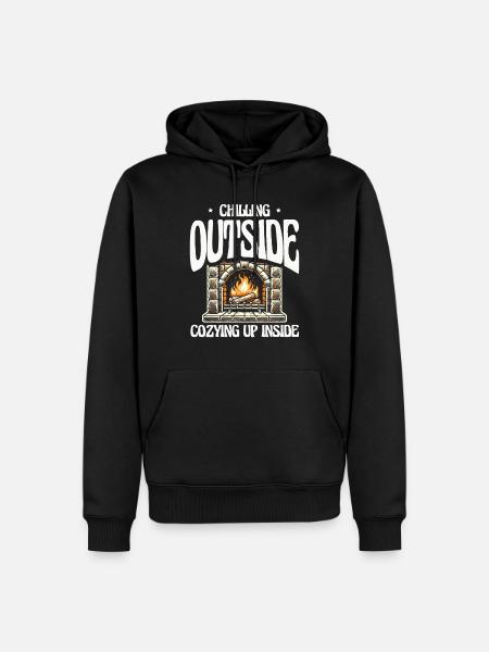 Chilling outside, cosy inside, wintry - Men’s Premium Organic Hoodie - black
