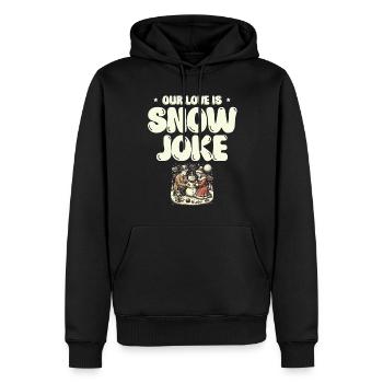 Notre amour Snow Wit, Humour d’hiver, Romantique - Sweat à capuche Premium bio Homme - noir - Devant - Nico (187cm)