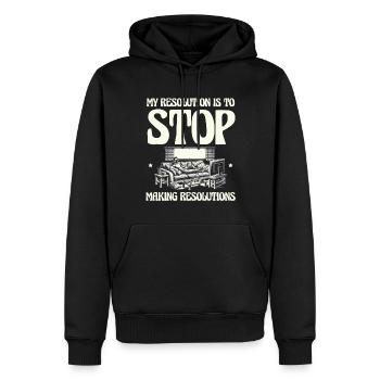 Ma résolution : plus de résolutions du Nouvel An - Sweat à capuche Premium bio Homme - noir - Devant - Nico (187cm)
