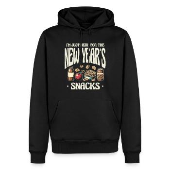 Je ne suis ici que pour les collations et la nourriture du Nouvel An - Sweat à capuche Premium bio Homme - noir - Devant - Nico (187cm)